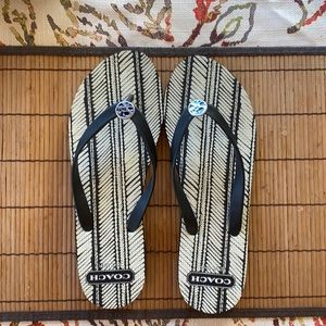 Coach black flip flops sz 10